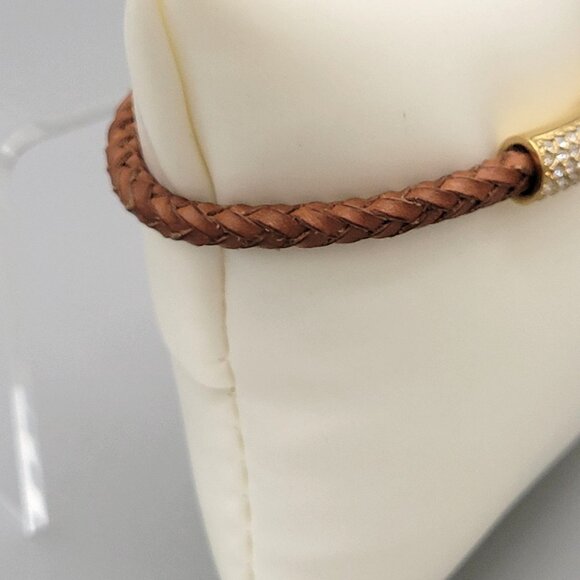 Michael Kors Braided Cord Clasp Bracelet With Pave Set Crystal Accent Signed - Picture 4 of 7